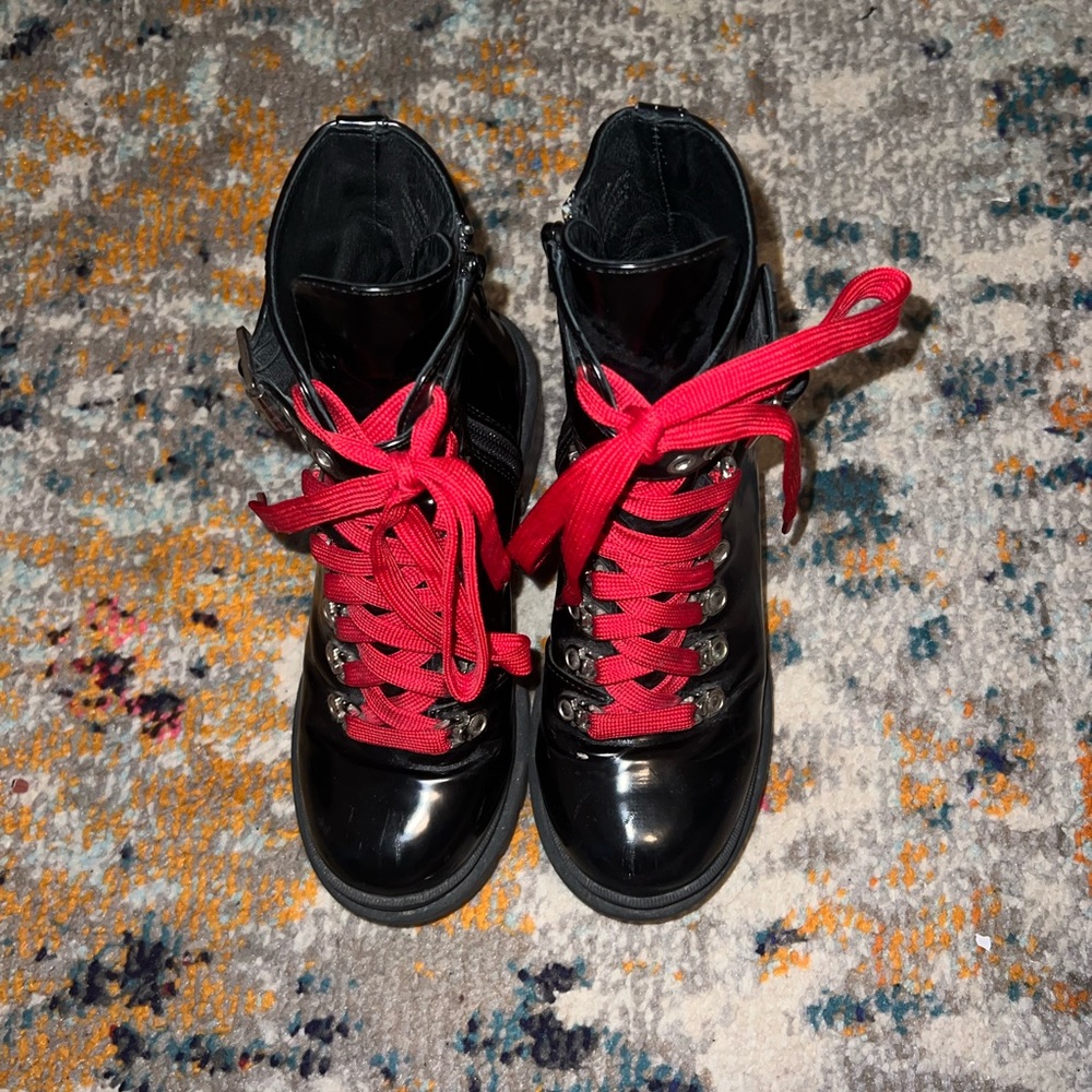 black jeffrey campbell czech lace up boots
